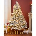 Utensilio 5 ft. Pre-Lit Flocked Artificial Christmas Tree UT3278886